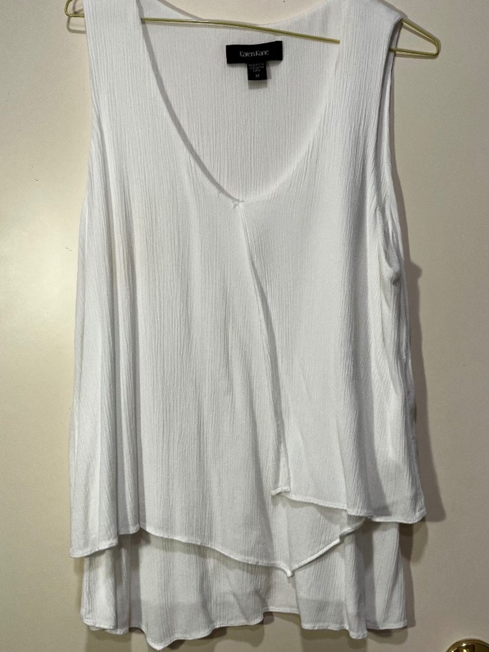 KAREN KANE SLEEVELESS LAYERED/ASYMMETRICAL BLOUSE MEDIUM
